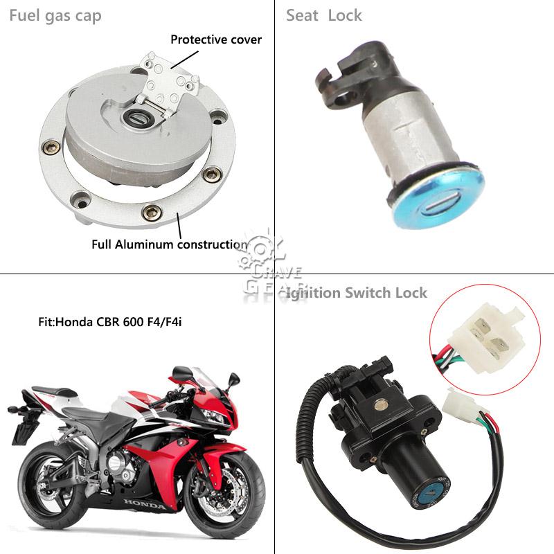 Ignition Switch Key + Fuel Gas Cap For Honda CBR600 F4I 20012002 eBay