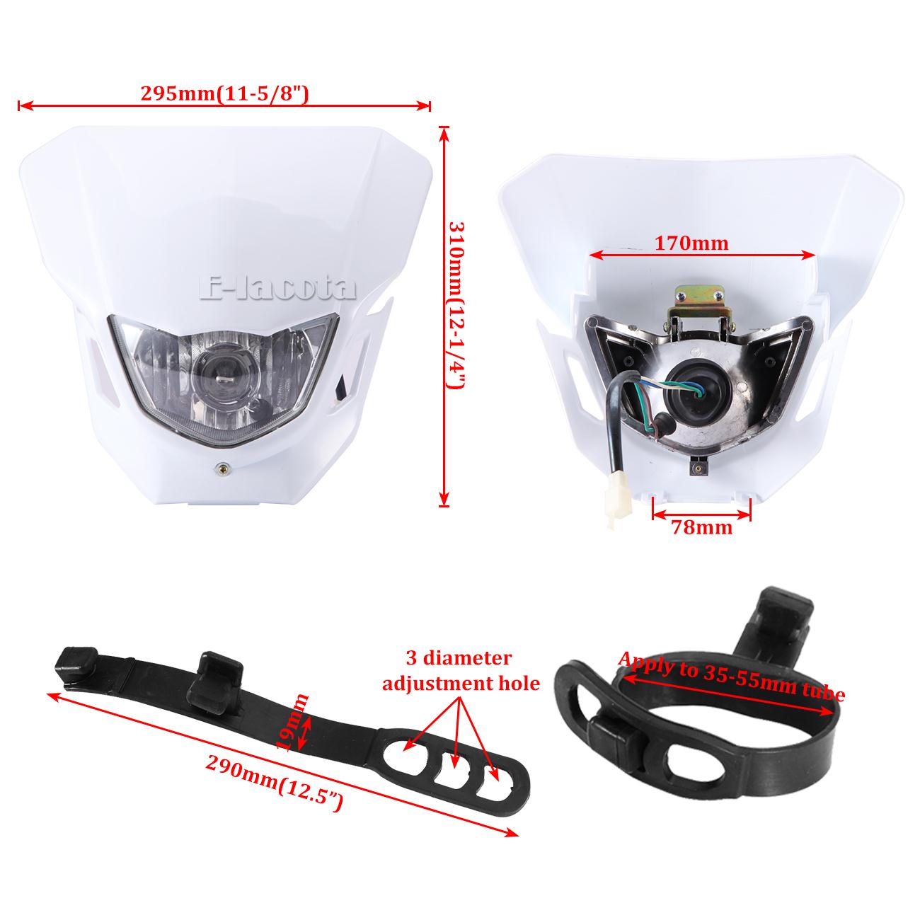 Dirt Bike Motorcycle Headlight Fairing Enduro Cross Dual Sport Dirtbike