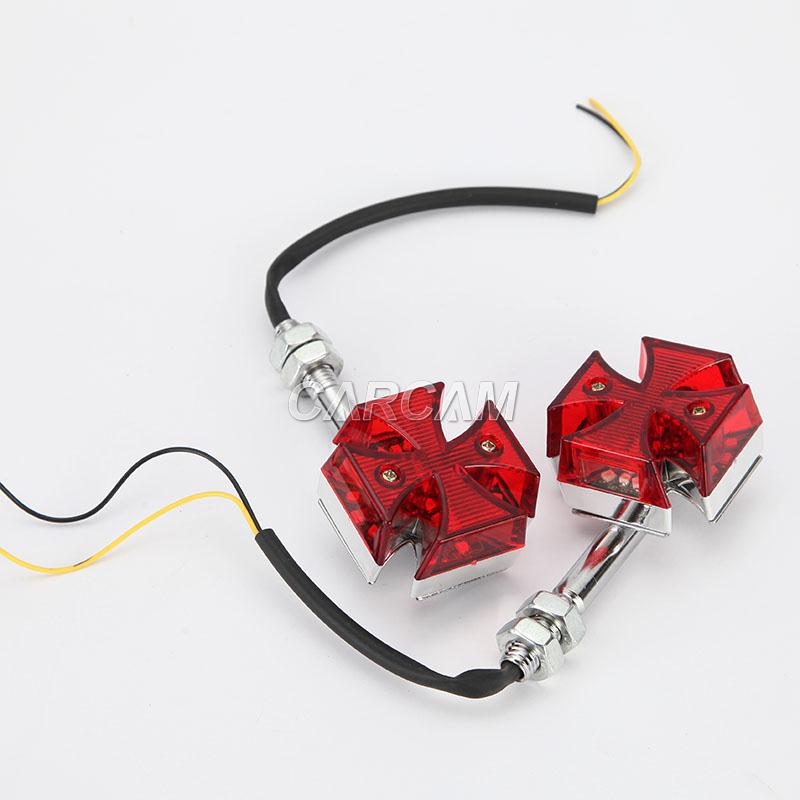 Maltese Cross Tail Light for Harley Tail Light Iron Cross Brake Light
