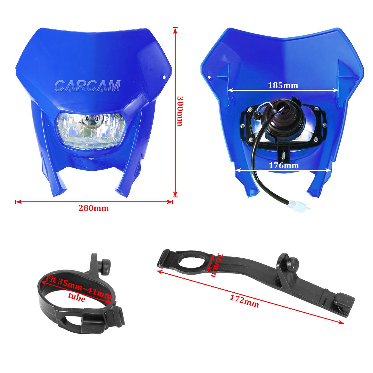 Blue Headlight Front Lamp Dirt Bike For Yamaha DT TTR WR 225 230 250 F