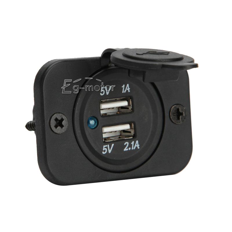 12 Volt Power Supply Dual 2 Port USB Charger Socket For Car Truck