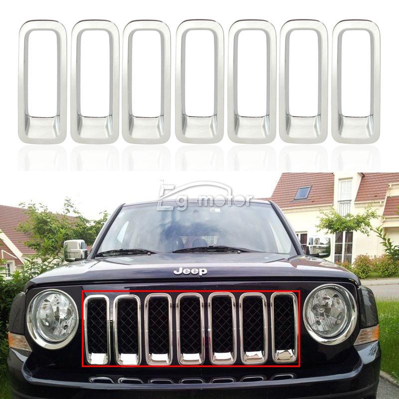 20112014 JEEP PATRIOT CHROME TRIM GRILL GRILLE INSERT Silver Fit Jeep
