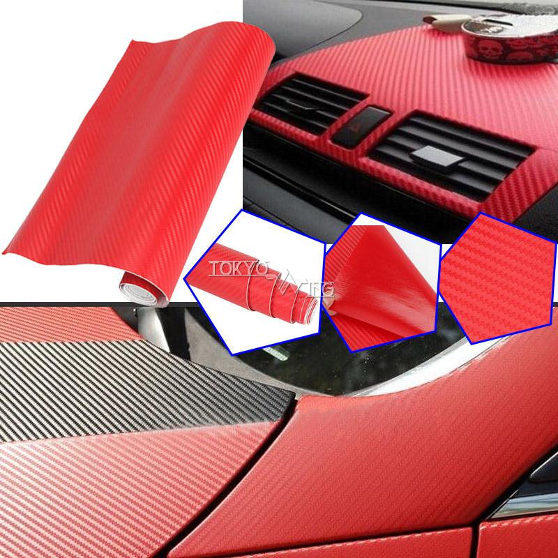 1x 3D Red Carbon Fiber Wrap Vinyl Film 30X150CM Logo Decal 1x 3D Red Carbon Fiber Wrap Vinyl Film 30X150CM Logo Decal