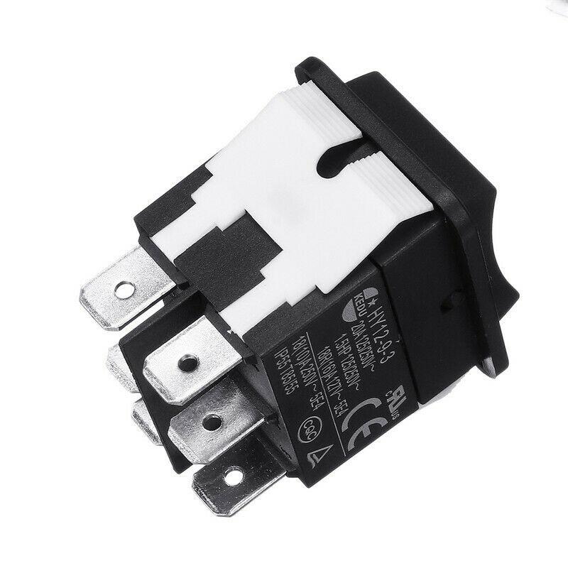 HY12-9-3 6Pins Industrial Electric Rocker Switch 125V Pushbutton DT