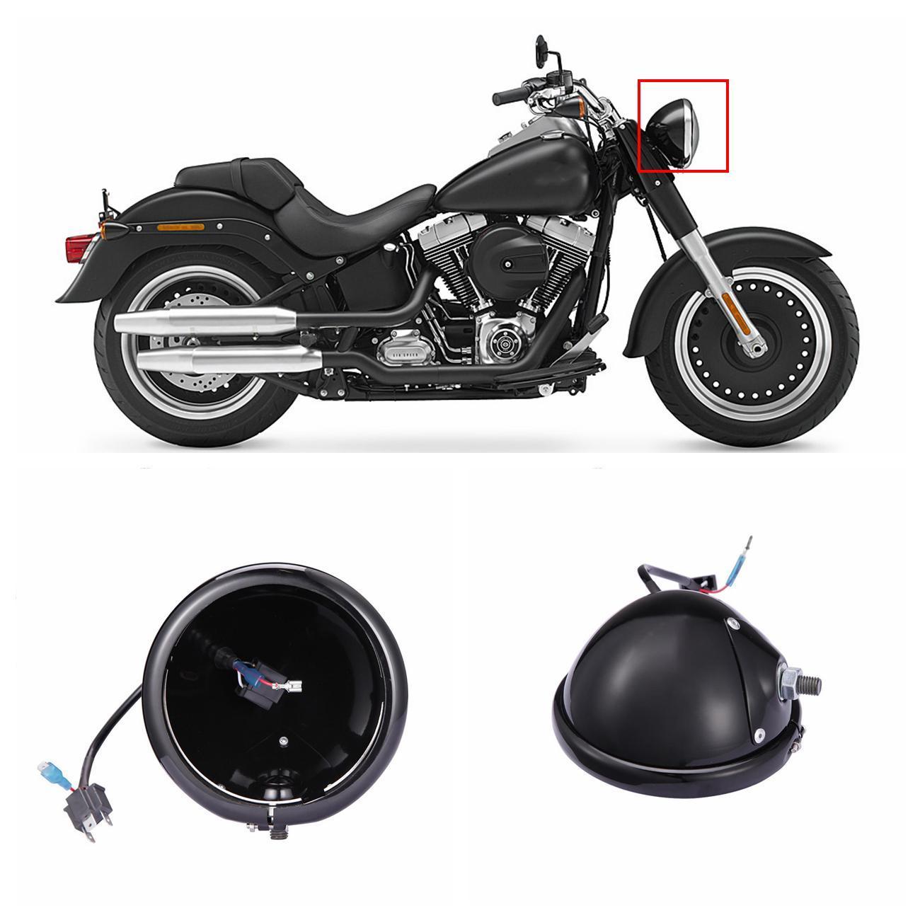 Housing For Harley Dyna Glide Fat Bob Street Bob 5.75 LED Black Headlight