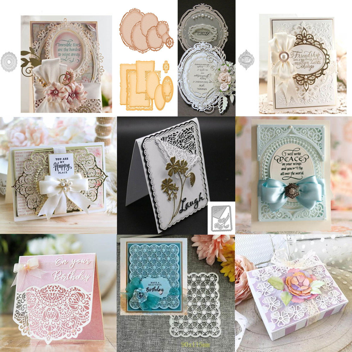 2pcs Lovely Embossing Stencil Metal Cutting Dies Scrapbooking DIY-Christmas