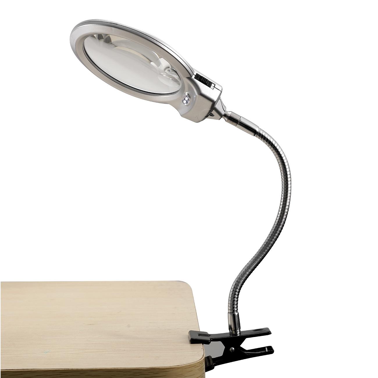 Large Lens Lighted Lamp Top Desk Magnifier Magnifying Glass With