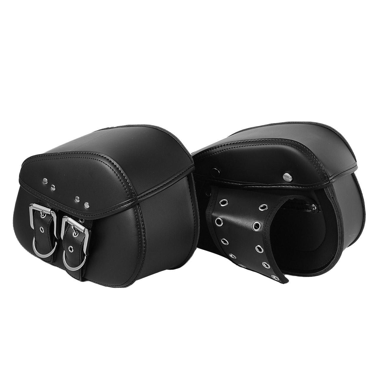 Black Pu Saddlebags Bags For Motorcycle Suzuki Boulevard
