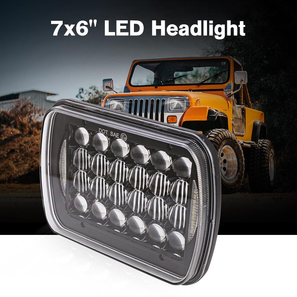85W Truck LED Projector Headlight Hi-Lo Beam DRL Light Lamp for Jeep Cherokee XJ