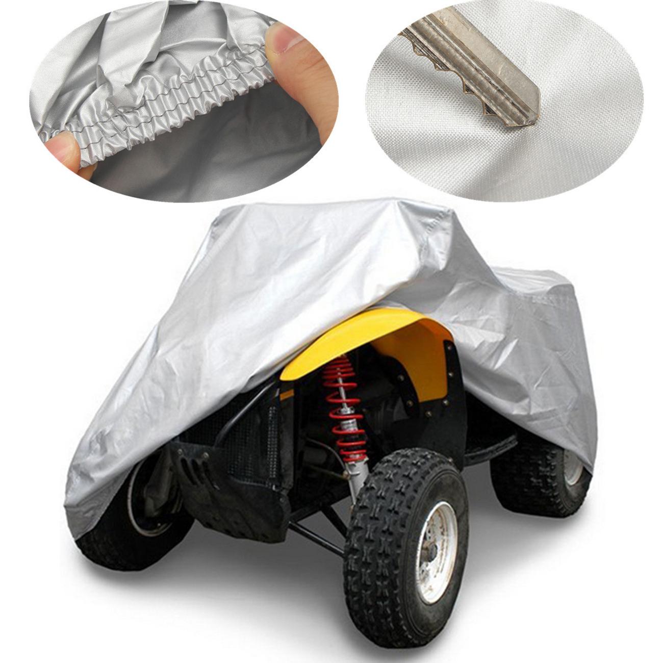 Quad Bike Atv Cover Xl Silver Waterproof Heatproof With Storage Bag 86 43 Ebay