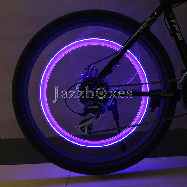 2X LED Bike Motorcycle Wheel Tyre Tire Valve Caps Covers Neon Lights Skull Style