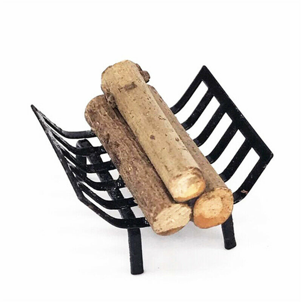 1 12 Miniature Metal Firewood Rack For Dollhouse Furniture Lawn