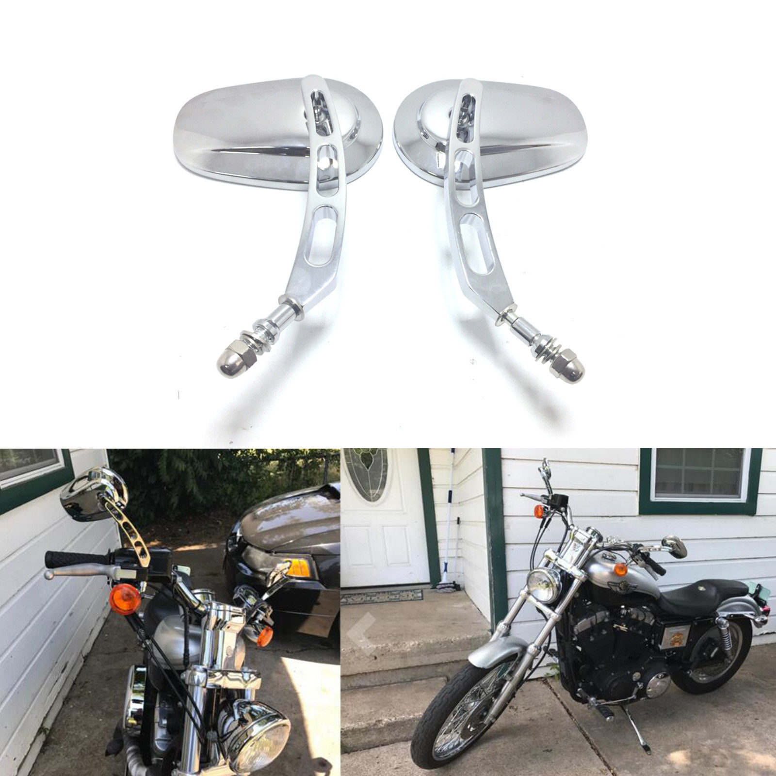 Motorcycle Rearview Side Mirrors For Harley-Davidson Road King Sport Glide Dyna