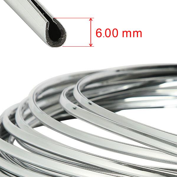 16ft Car Bumper Strip Adhesive Auto Bright Silver Chrome Moulding Trim 12mm