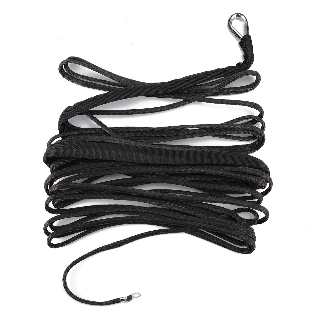 3//16/" x 50/' 5800LBS Synthetic Winch Rope Black for most car SUV ATV Truck Boat