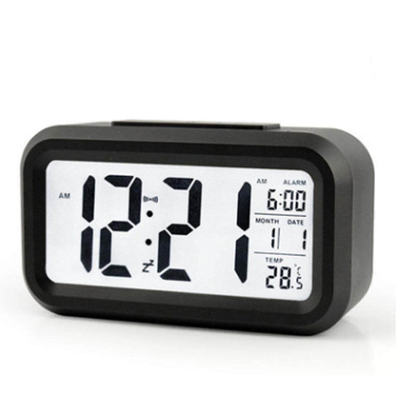 Digital Snooze Alarm Clock Backlight LED Table Clock Time Temperature Calendar