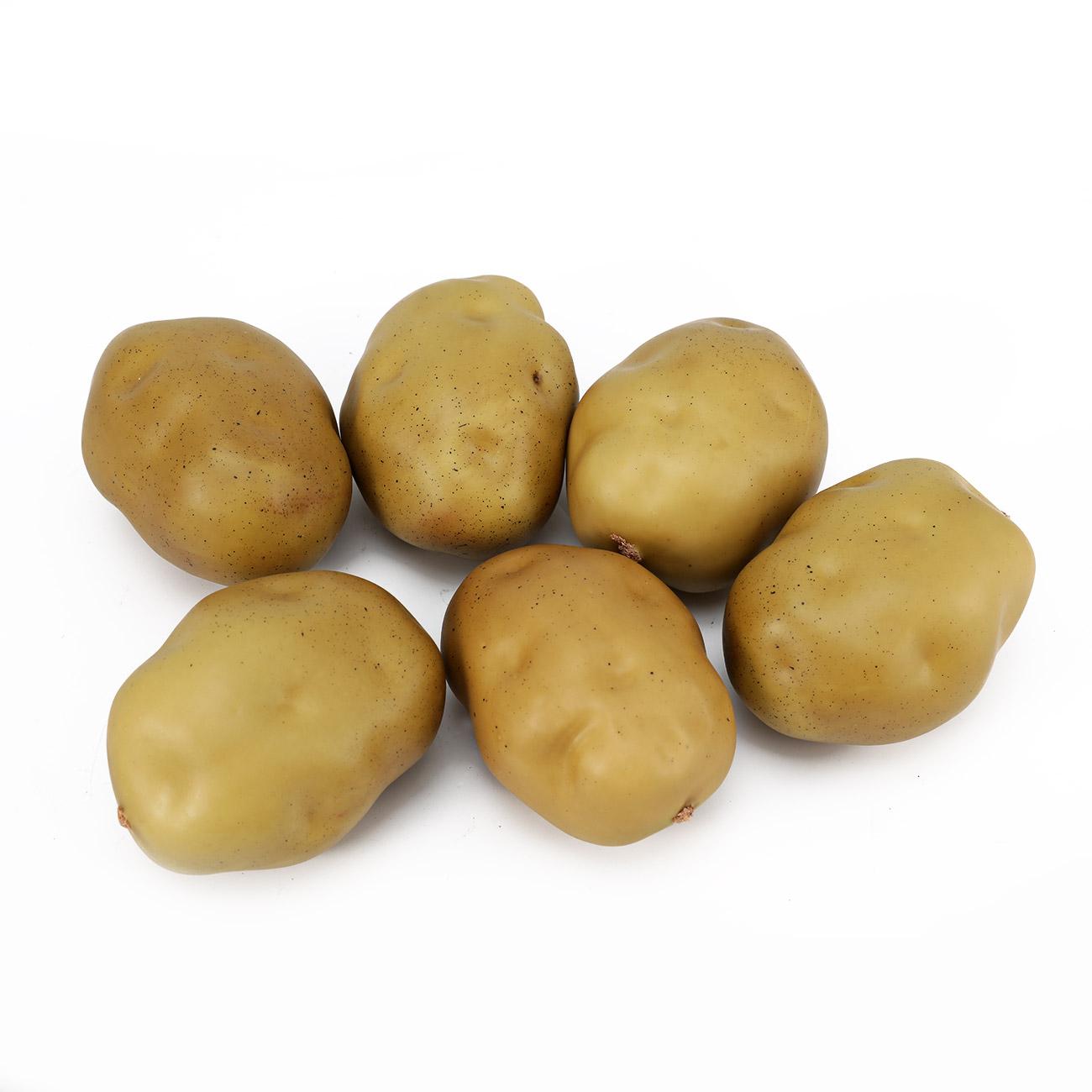 6pcs Artificial Lifelike Potato Decor Fake Vegetable Home